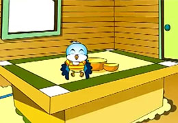 小麻雀学做窝